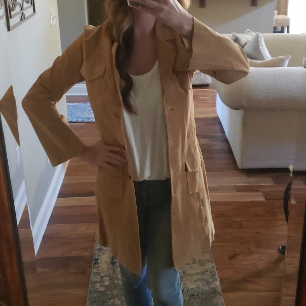 100% Leather trench coat